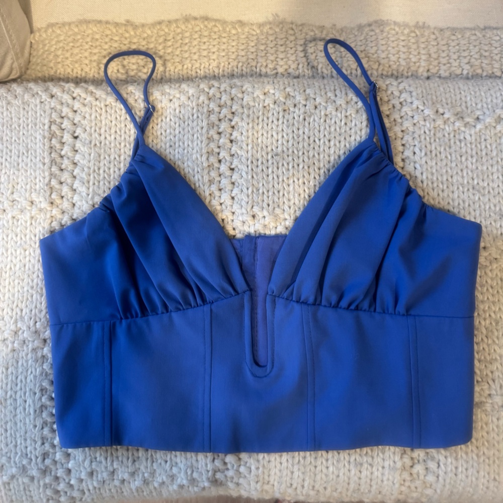Zara Corset Blue Crop Top